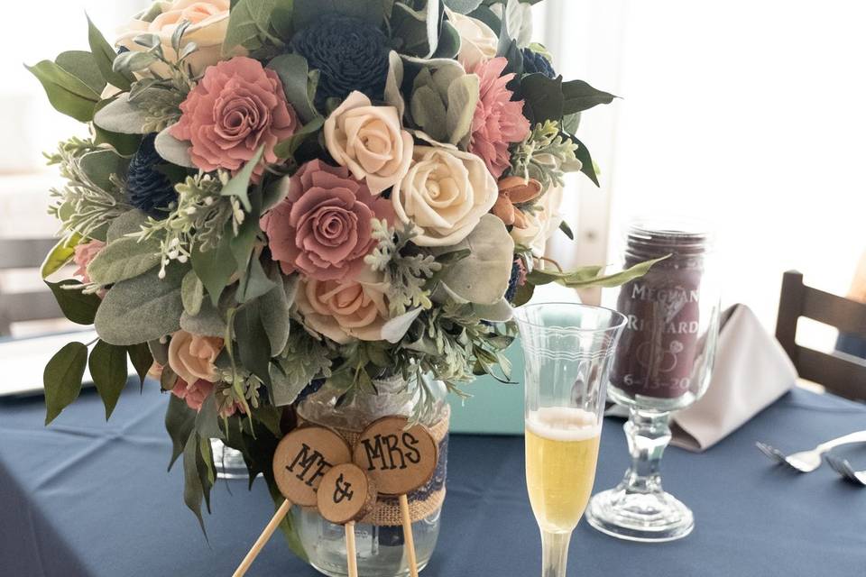 Wedding flowers and Champagne