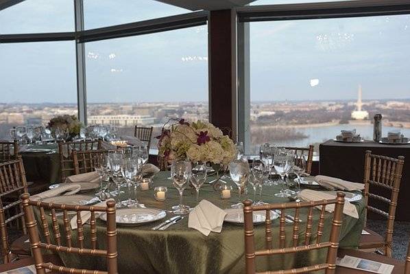 Table setup with centerpiece