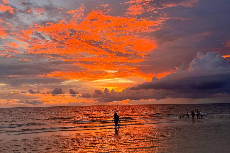 Beach at sunset