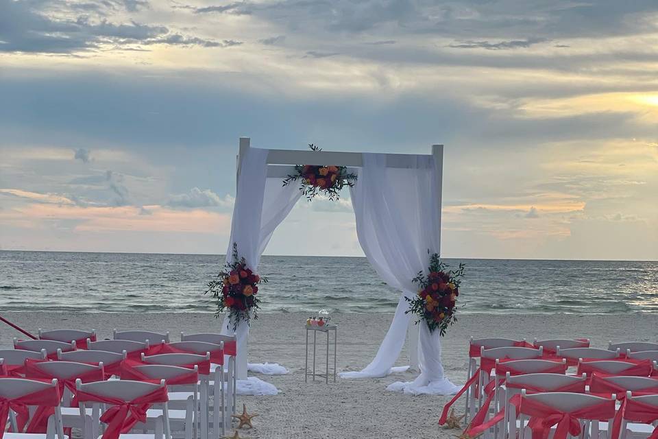 Seated beach ceremony