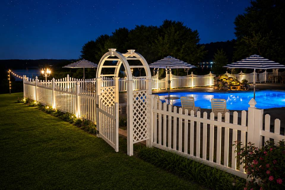 Backyard at night