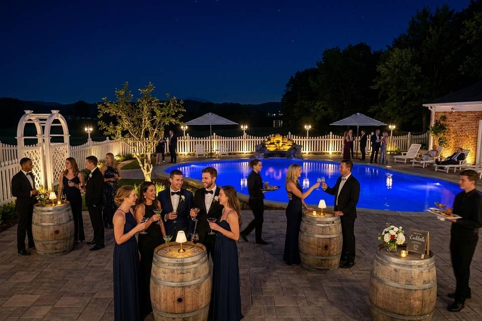 Elegant Cocktails by the Pool