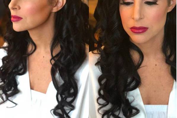 Bride's makeup and hairdo