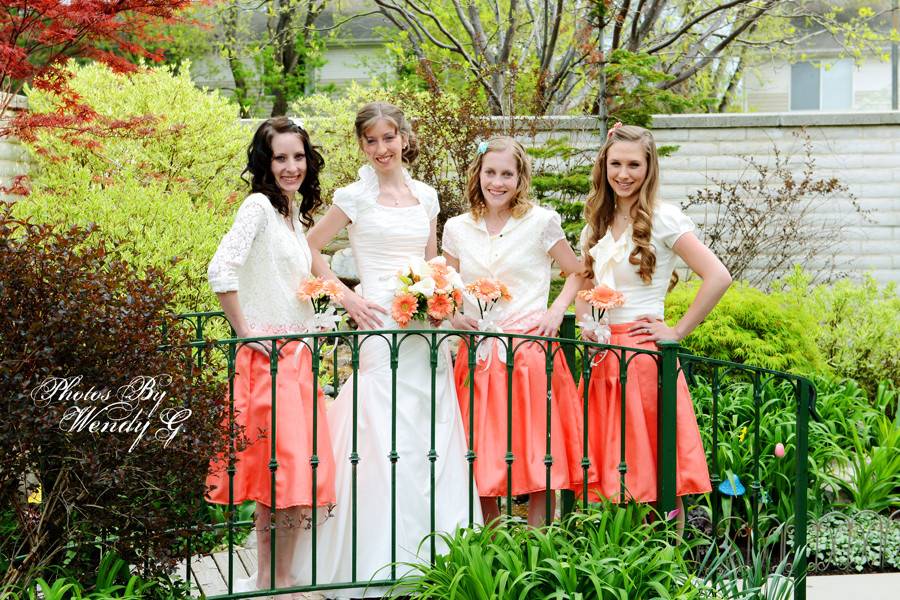 Bride and bridesmaids