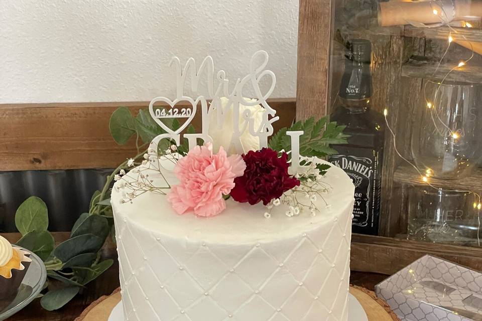 Quilted wedding cake