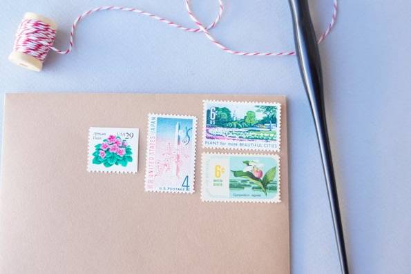 Lovely floral vintage postage stamp set.  Perfect for adding a little extra to your personal correspondence.