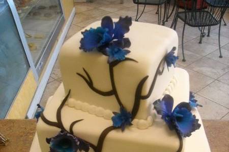 Blue Sugar Orchid Cake