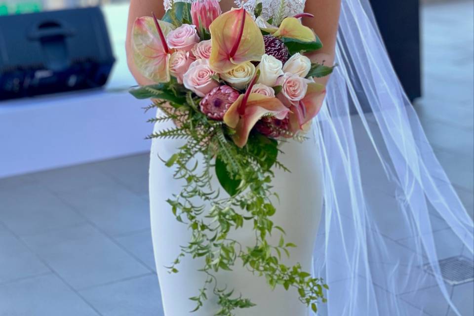 Tropical bridal bouquet