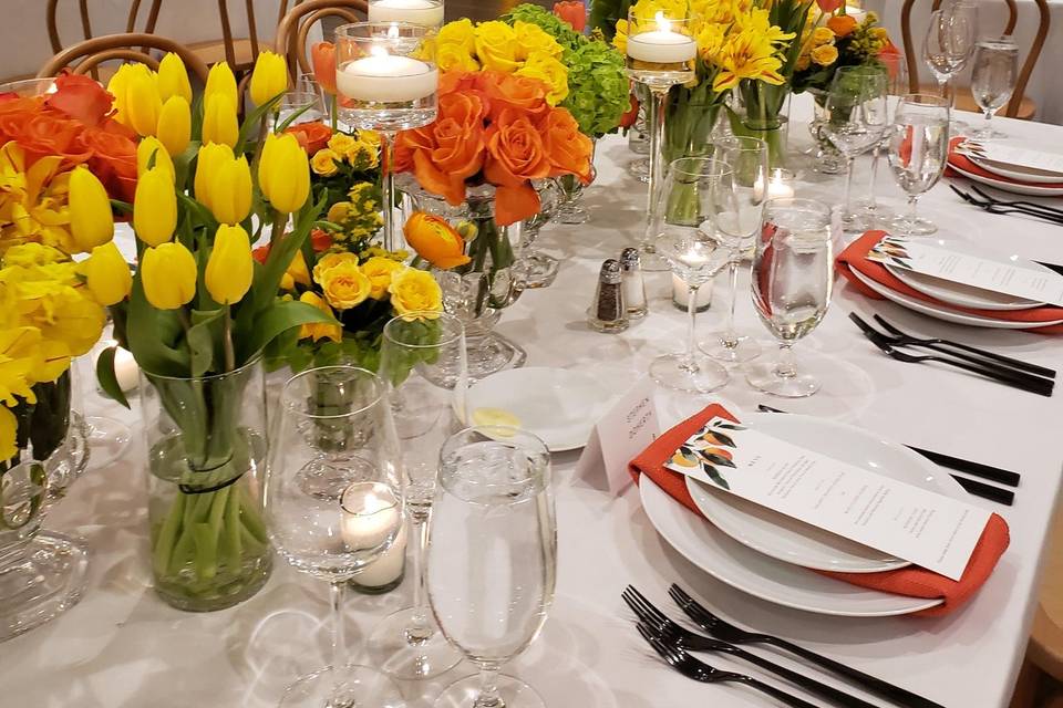 Rectangle table vase design