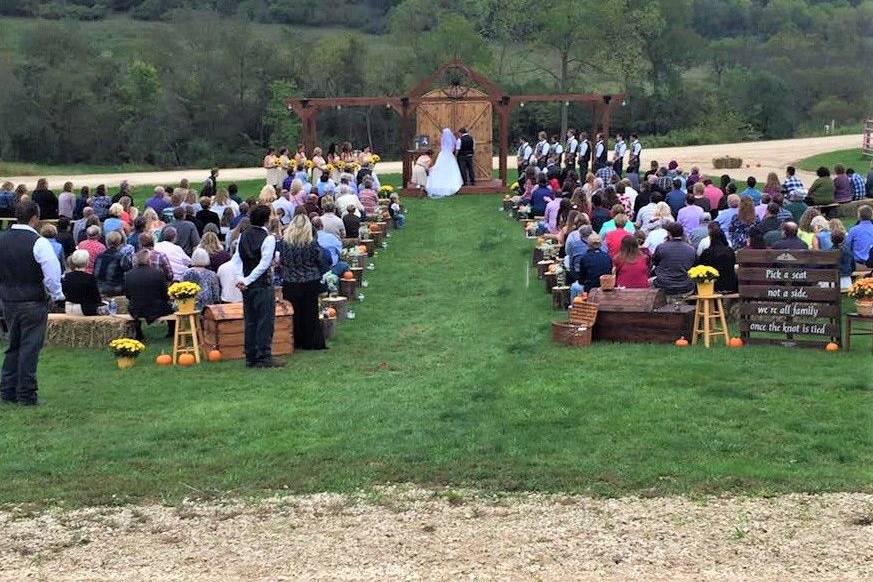 Ceremony music / PA for a outdoor wedding at Outback Ranch, Inc