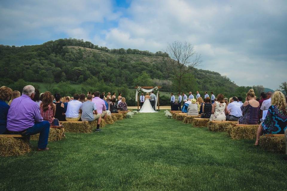 Ceremony music and PA  for an outdoor wedding at Outback Ranch, Inc