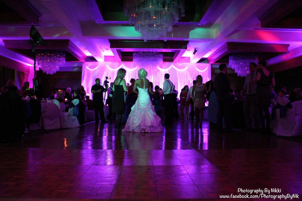 The bride dancing