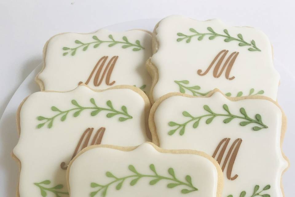 Monogram custom cookies