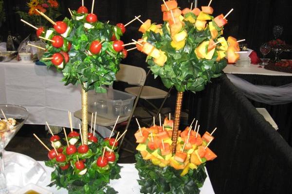 Fruit and salad kebabs