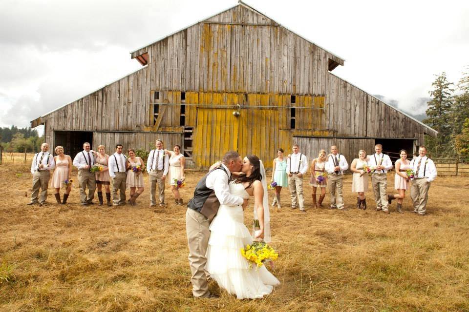 Couple with their guests