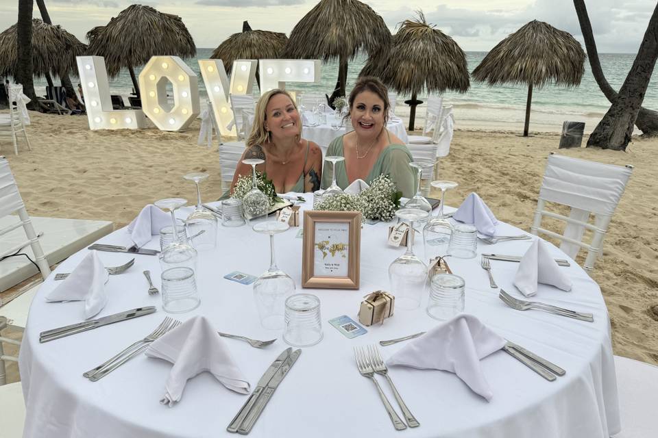 Reception on the beach