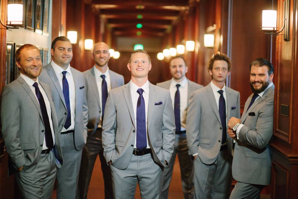 The groom with his groomsmen