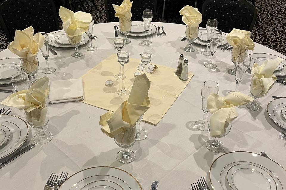 Includes Real China/Glassware