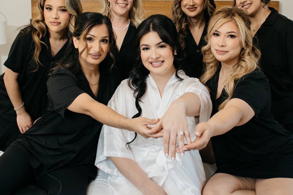Hair + makeup on bridal party