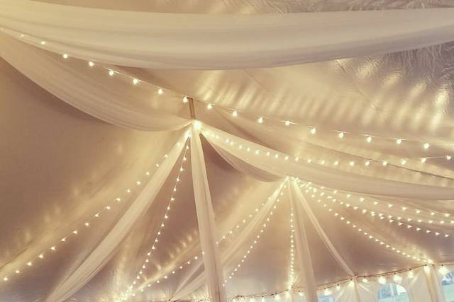 Tent Drape and Bistro Lighting