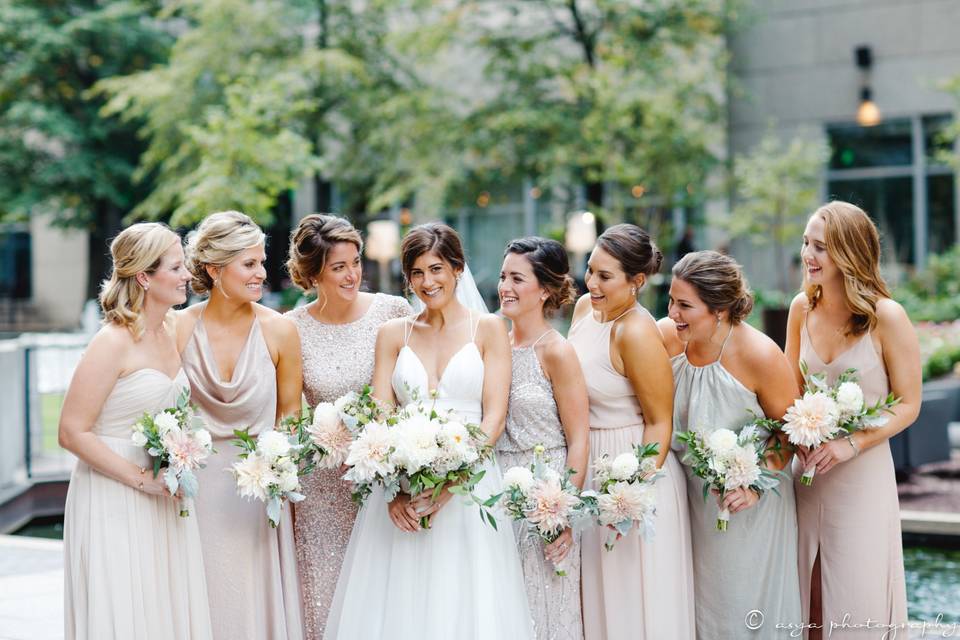 Bride and Bridesmaids