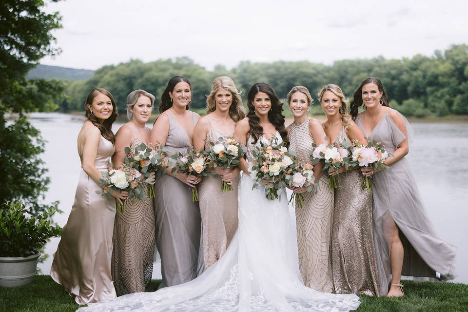 Neutral bridesmaid dresses