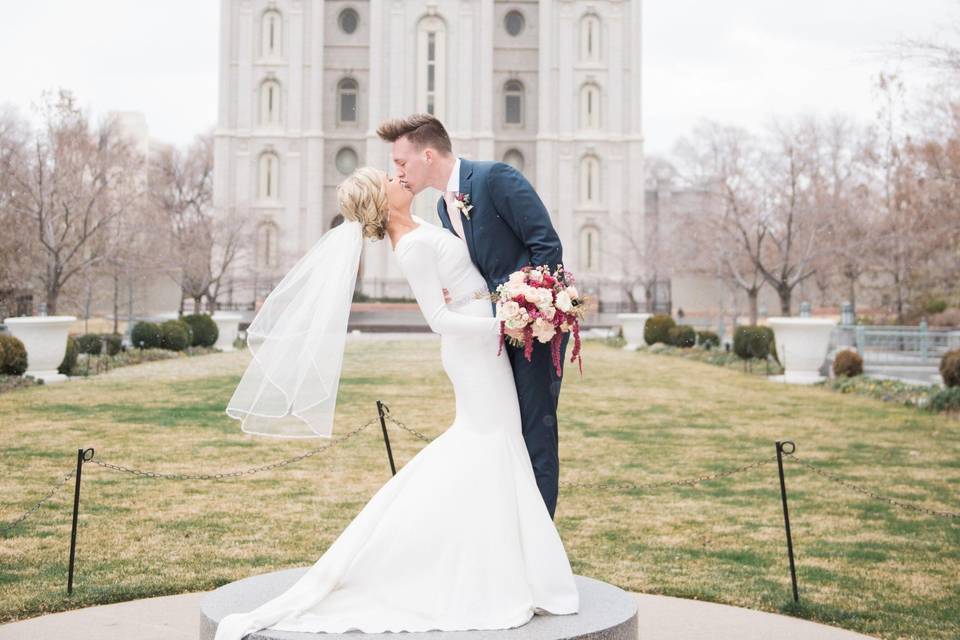 Real Bride at Salt Lake Temple