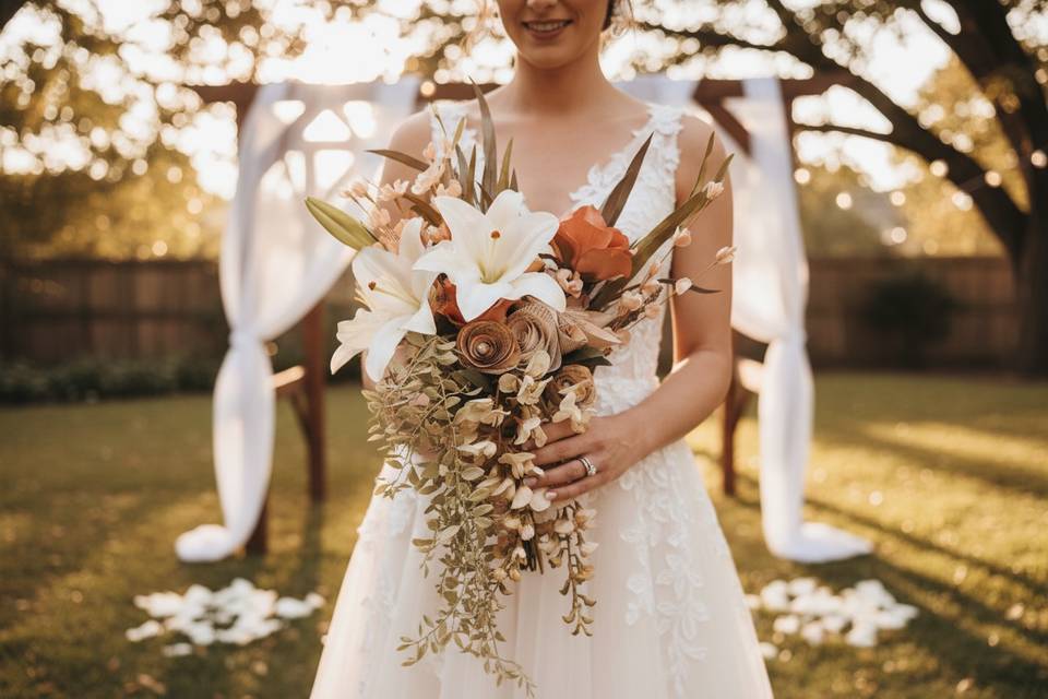 Lily Cascading Bouquet
