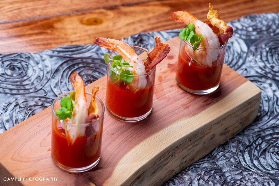 Bloody Mary Shrimp Shooter