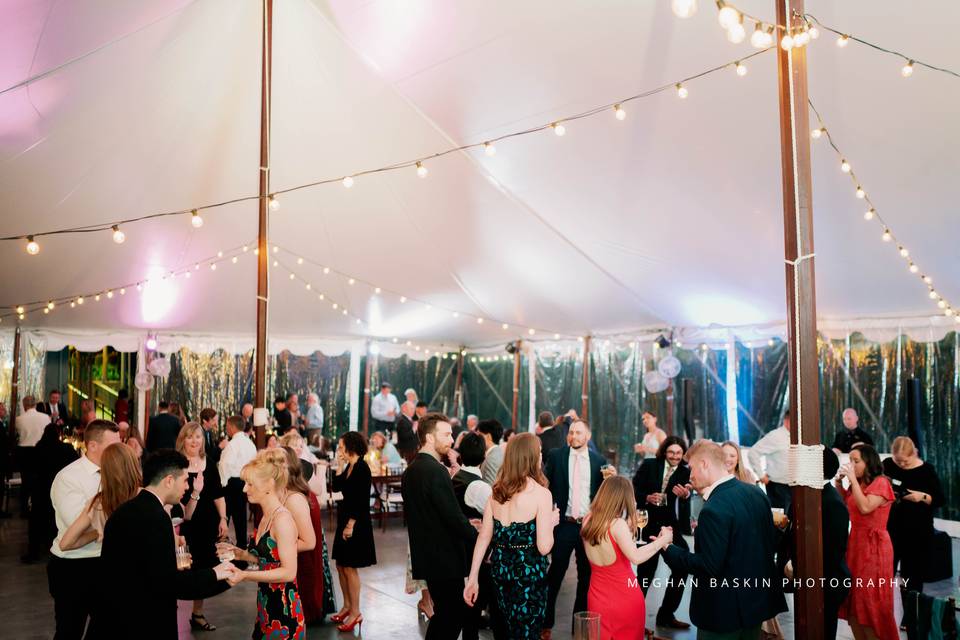 Tented wedding reception