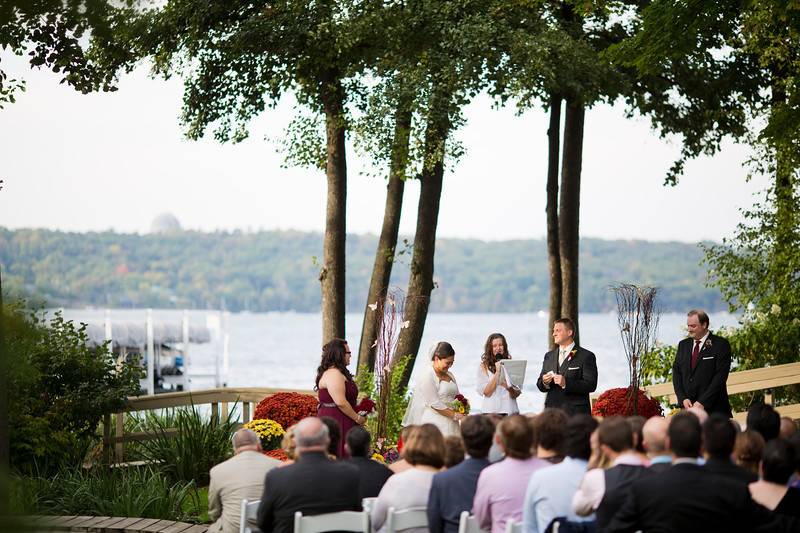 Wedding ceremony amid the trees