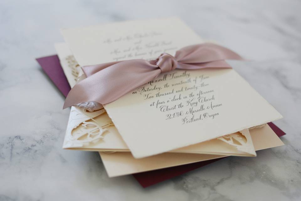 Ribbon Wedding Invitations