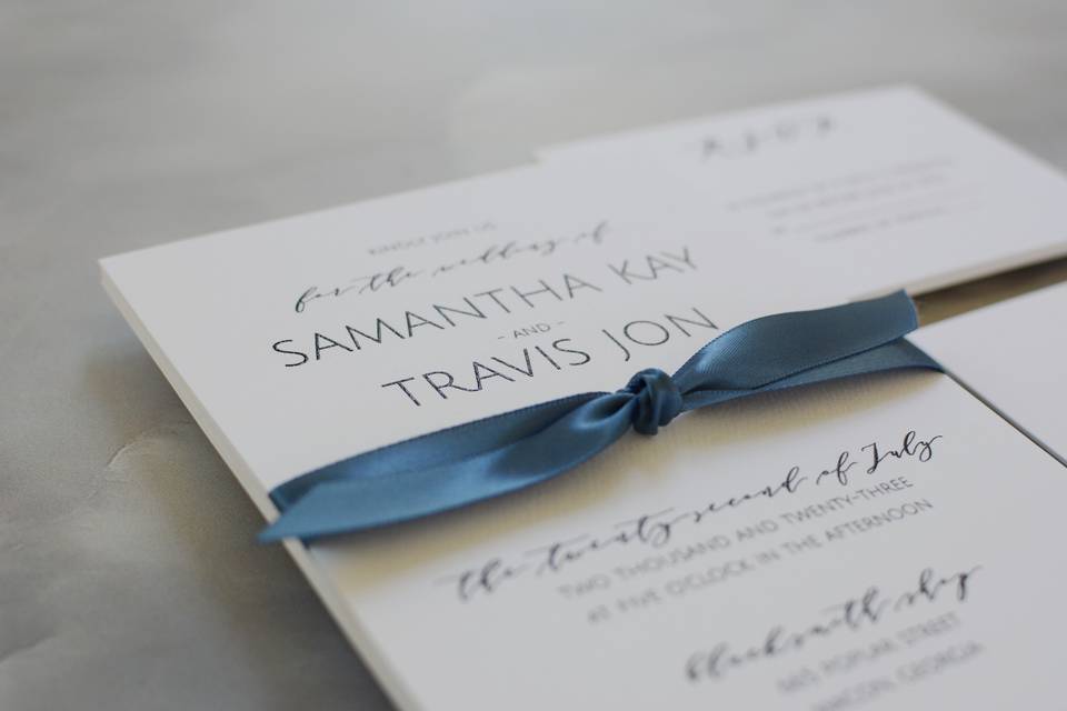 Wedding Bliss Ribbon Invite