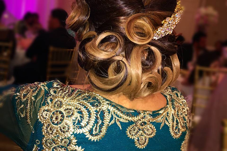 Bridal hair dressing