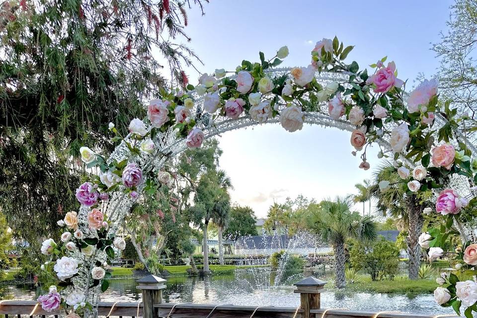 Wedding Arch on the Pond Deck