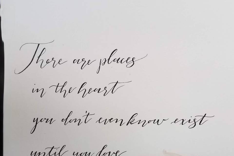 Custom floral calligraphy art
