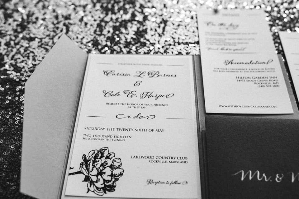 Elegant gray main invite card