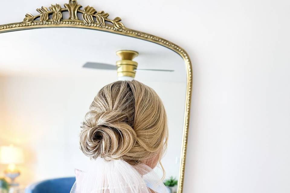 Soft, low bun, okc