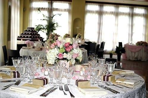 Table setup with centerpiece