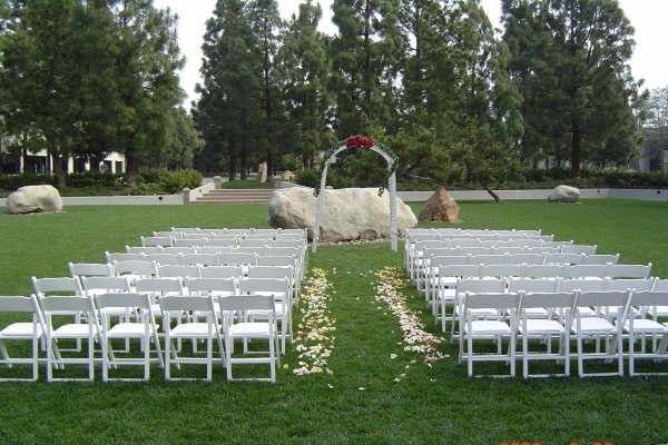 Outdoor wedding setup