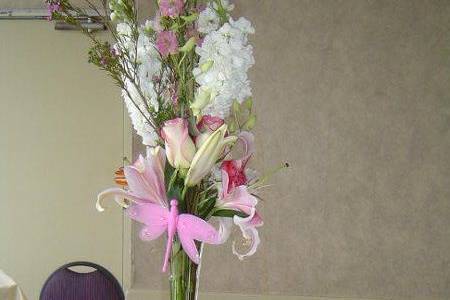 Table setup with centerpiece