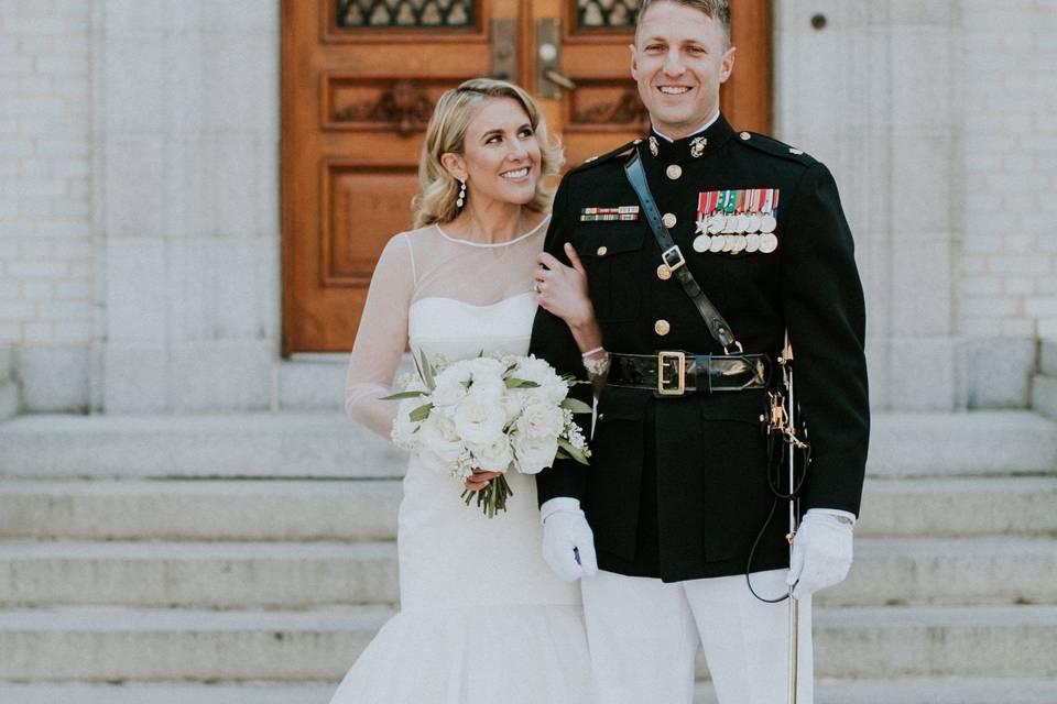 Bride and her groom