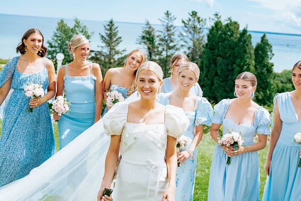 Bridesmaids in Blue