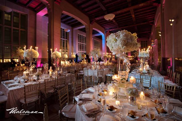 Table setup with centerpiece