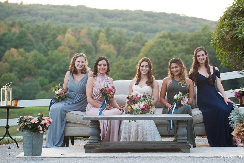 Bridal Party at the Merrill Farmhouse in Gray Maine.