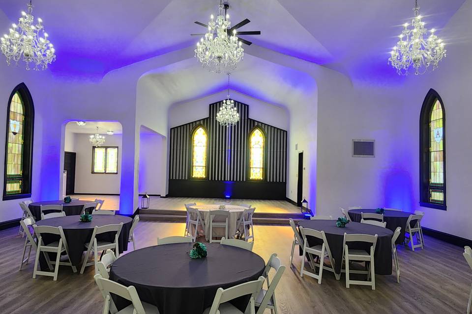 Lit up chapel