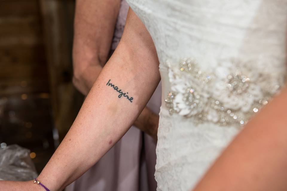 The bride's tattoo