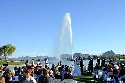 A ceremony in Fountain Hills Park. At many of my weddings, couples have chosen my services for providing audio for the ceremony. Here is one of the many fine locations where I have provided the microphones, music & full audio for the ceremony.