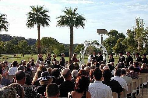The mountains in the Moon Valley area create a beautiful backdrop for outdoor ceremonies at Moon Valley Country Club.