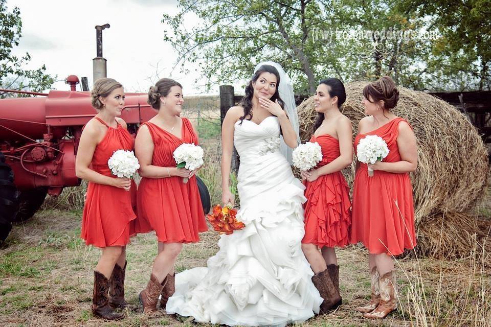 Bride with bridesmaid